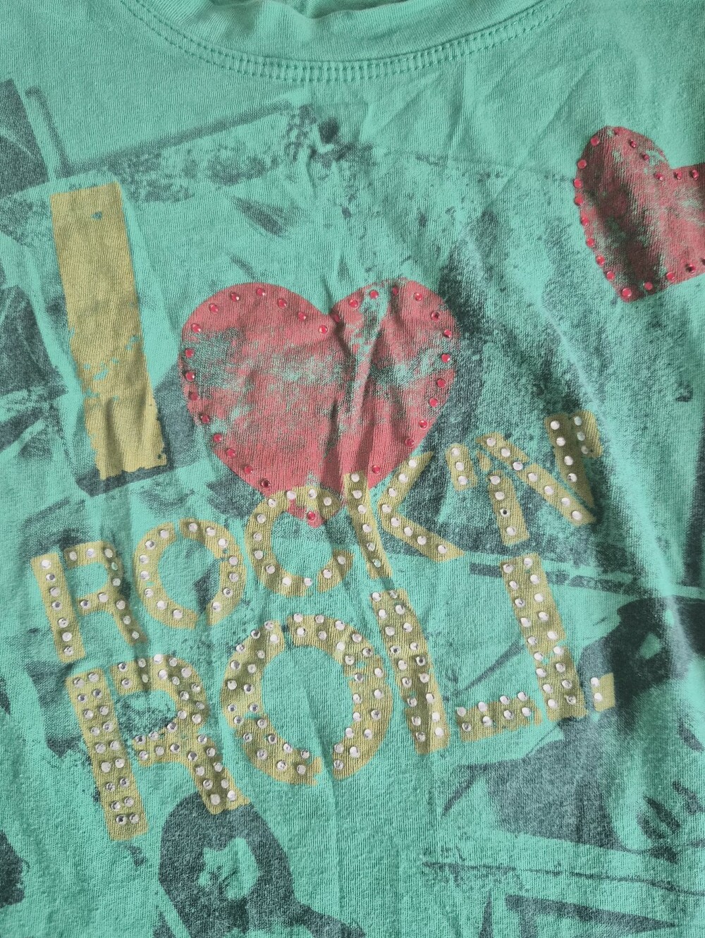 Green "I ❤️ ROCK'N'ROLL" Tee - Picture 3 of 3